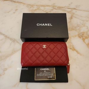 ❌️SOLD❌️CHANEL Lambskin Long Zip Wallet
